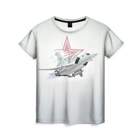 Женская футболка 3D с принтом Ту-22 в Екатеринбурге, 100% полиэфир ( синтетическое хлопкоподобное полотно) | прямой крой, круглый вырез горловины, длина до линии бедер | авиация