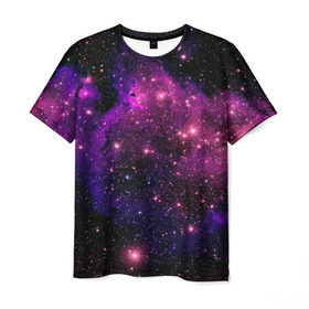 Мужская футболка 3D с принтом Вселенная в Екатеринбурге, 100% полиэфир | прямой крой, круглый вырез горловины, длина до линии бедер | space | star | вселенная | звезды | космический | космос | планеты | пространство