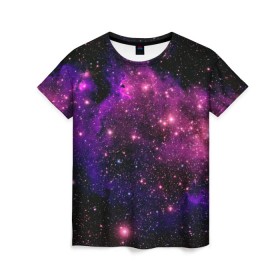Женская футболка 3D с принтом Вселенная в Екатеринбурге, 100% полиэфир ( синтетическое хлопкоподобное полотно) | прямой крой, круглый вырез горловины, длина до линии бедер | space | star | вселенная | звезды | космический | космос | планеты | пространство
