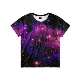 Детская футболка 3D с принтом Вселенная в Екатеринбурге, 100% гипоаллергенный полиэфир | прямой крой, круглый вырез горловины, длина до линии бедер, чуть спущенное плечо, ткань немного тянется | space | star | вселенная | звезды | космический | космос | планеты | пространство