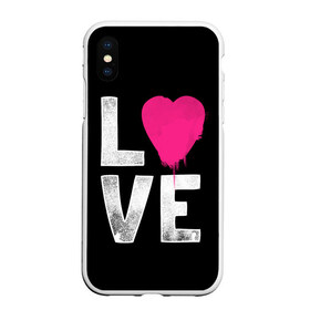 Чехол для iPhone XS Max матовый с принтом Love в Екатеринбурге, Силикон | Область печати: задняя сторона чехла, без боковых панелей | Тематика изображения на принте: amour | faith | happy | heart | hope | love | амур | вера | любовь | надежда | сердце | счастье