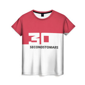 Женская футболка 3D с принтом 30 Second To Mars в Екатеринбурге, 100% полиэфир ( синтетическое хлопкоподобное полотно) | прямой крой, круглый вырез горловины, длина до линии бедер | 30 second to mars | 30 секунд до марса | гитара | джаред лето | жанр | музыка | нью металл | рок | современная | шенон