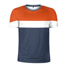 Мужская футболка 3D спортивная с принтом Триколор в Екатеринбурге, 100% полиэстер с улучшенными характеристиками | приталенный силуэт, круглая горловина, широкие плечи, сужается к линии бедра | 2017 | белый | дизайн | классика | новинки | новое | оранжевый | полосы | популярное | синий | триколор