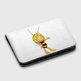 Картхолдер с принтом с принтом Пчелка Майя в Екатеринбурге, натуральная матовая кожа | размер 7,3 х 10 см; кардхолдер имеет 4 кармана для карт; | Тематика изображения на принте: пчелка майя