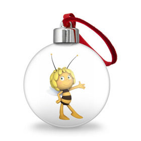 Ёлочный шар с принтом Пчелка Майя в Екатеринбурге, Пластик | Диаметр: 77 мм | Тематика изображения на принте: пчелка майя