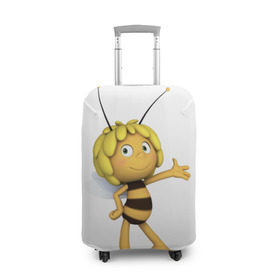Чехол для чемодана 3D с принтом Пчелка Майя в Екатеринбурге, 86% полиэфир, 14% спандекс | двустороннее нанесение принта, прорези для ручек и колес | пчелка майя