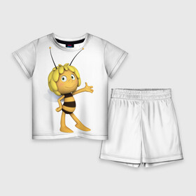 Детский костюм с шортами 3D с принтом Пчелка Майя в Екатеринбурге,  |  | Тематика изображения на принте: пчелка майя