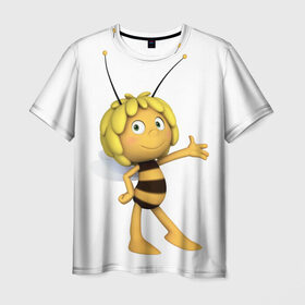 Мужская футболка 3D с принтом Пчелка Майя в Екатеринбурге, 100% полиэфир | прямой крой, круглый вырез горловины, длина до линии бедер | Тематика изображения на принте: пчелка майя