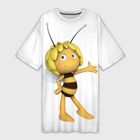 Платье-футболка 3D с принтом Пчелка Майя в Екатеринбурге,  |  | пчелка майя