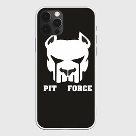 Чехол для iPhone 12 Pro Max с принтом Pit Force в Екатеринбурге, Силикон |  | pit force | белый | боец | друг человека | животные | питбуль | порода | собака | цвет | чёрный