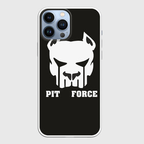 Чехол для iPhone 13 Pro Max с принтом Pit Force в Екатеринбурге,  |  | pit force | белый | боец | друг человека | животные | питбуль | порода | собака | цвет | чёрный