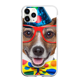 Чехол для iPhone 11 Pro матовый с принтом Джек рассел - клоун в Екатеринбурге, Силикон |  | волкодав | дворняжка | джек | джек рассел | домашние животные | любимец | мопс | овчарка | пес | песик | питомец | рассел | сенбернар | собака | собачка