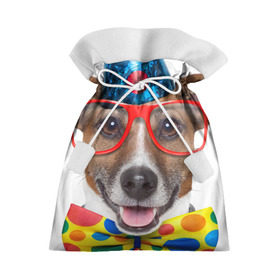 Подарочный 3D мешок с принтом Джек рассел - клоун в Екатеринбурге, 100% полиэстер | Размер: 29*39 см | волкодав | дворняжка | джек | джек рассел | домашние животные | любимец | мопс | овчарка | пес | песик | питомец | рассел | сенбернар | собака | собачка