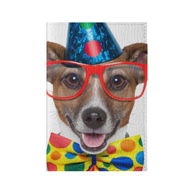 Мужская футболка 3D с принтом Джек рассел - клоун в Екатеринбурге, натуральная матовая кожа | размер 19,3 х 13,7 см; прозрачные пластиковые крепления | волкодав | дворняжка | джек | джек рассел | домашние животные | любимец | мопс | овчарка | пес | песик | питомец | рассел | сенбернар | собака | собачка
