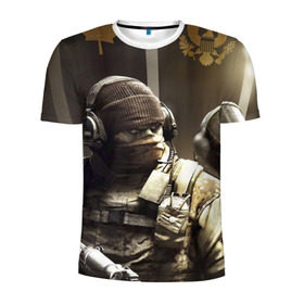 Мужская футболка 3D спортивная с принтом Tom Clancy Rainbow Six в Екатеринбурге, 100% полиэстер с улучшенными характеристиками | приталенный силуэт, круглая горловина, широкие плечи, сужается к линии бедра | clancy | rainbow | six | tom | автоматы | игры | маски | мужчины | осада | солдаты
