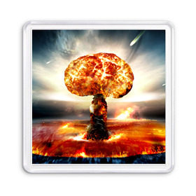 Магнит 55*55 с принтом Атомный взрыв в Екатеринбурге, Пластик | Размер: 65*65 мм; Размер печати: 55*55 мм | city | earth | explosion | mushroom | night | nuclear | sky | атомный | взрыв | город | гриб | земля | небо | ночь