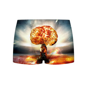 Мужские трусы 3D с принтом Атомный взрыв в Екатеринбурге, 50% хлопок, 50% полиэстер | классическая посадка, на поясе мягкая тканевая резинка | city | earth | explosion | mushroom | night | nuclear | sky | атомный | взрыв | город | гриб | земля | небо | ночь