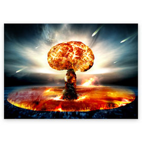 Поздравительная открытка с принтом Атомный взрыв в Екатеринбурге, 100% бумага | плотность бумаги 280 г/м2, матовая, на обратной стороне линовка и место для марки
 | city | earth | explosion | mushroom | night | nuclear | sky | атомный | взрыв | город | гриб | земля | небо | ночь