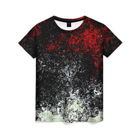 Женская футболка 3D с принтом Взрыв красок в Екатеринбурге, 100% полиэфир ( синтетическое хлопкоподобное полотно) | прямой крой, круглый вырез горловины, длина до линии бедер | брызги | разноцветный | яркий