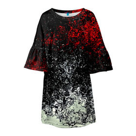 Детское платье 3D с принтом Взрыв красок в Екатеринбурге, 100% полиэстер | прямой силуэт, чуть расширенный к низу. Круглая горловина, на рукавах — воланы | брызги | разноцветный | яркий