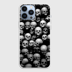 Чехол для iPhone 13 Pro Max с принтом Черепа в Екатеринбурге,  |  | background | black | death | skeletons | skull | скелеты | фон | черепа | черный