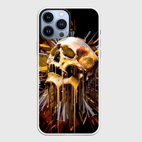 Чехол для iPhone 13 Pro Max с принтом Череп в Екатеринбурге,  |  | background | black | clock | death | skeleton | skull | time | время | скелет | фон | часы | череп | черный