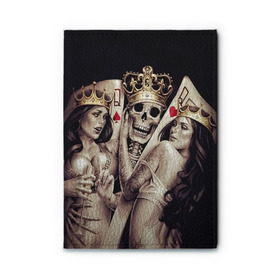 Обложка для автодокументов с принтом Скелетоны в Екатеринбурге, натуральная кожа |  размер 19,9*13 см; внутри 4 больших “конверта” для документов и один маленький отдел — туда идеально встанут права | Тематика изображения на принте: background | black | cards | color | crown | death | game | girl | hearts | king | queen | skeleton | skull | spades | tattoo | девушки | игра | карты | королевы | король | короны | масть | пики | скелет | тату | фон | черви 