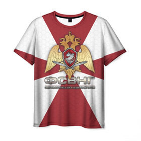 Мужская футболка 3D с принтом ФСВНГ (Росгвардия) в Екатеринбурге, 100% полиэфир | прямой крой, круглый вырез горловины, длина до линии бедер | вв | внг | внутренние войска | национальная гвардия | орел | росгвардия | фсвнг