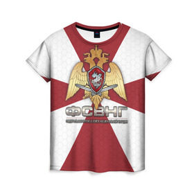 Женская футболка 3D с принтом ФСВНГ (Росгвардия) в Екатеринбурге, 100% полиэфир ( синтетическое хлопкоподобное полотно) | прямой крой, круглый вырез горловины, длина до линии бедер | вв | внг | внутренние войска | национальная гвардия | орел | росгвардия | фсвнг