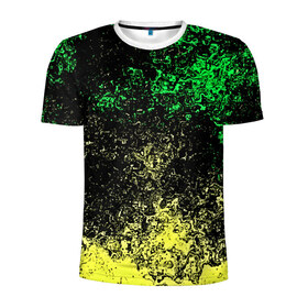 Мужская футболка 3D спортивная с принтом Spray paint в Екатеринбурге, 100% полиэстер с улучшенными характеристиками | приталенный силуэт, круглая горловина, широкие плечи, сужается к линии бедра | Тематика изображения на принте: брызги | пятна | разноцветный | яркий