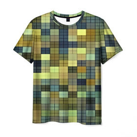Мужская футболка 3D с принтом Клетка в Екатеринбурге, 100% полиэфир | прямой крой, круглый вырез горловины, длина до линии бедер | пиксель | разноцветный | ячейки