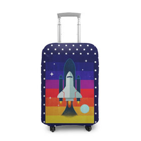 Чехол для чемодана 3D с принтом Запуск ракеты в Екатеринбурге, 86% полиэфир, 14% спандекс | двустороннее нанесение принта, прорези для ручек и колес | cosmos | galaxy | moon | planet | rocket | space | star | галактика | звезды | космос | луна | планета | ракета | шатл