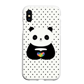 Чехол для iPhone XS Max матовый с принтом Любовь панды в Екатеринбурге, Силикон | Область печати: задняя сторона чехла, без боковых панелей | Тематика изображения на принте: animal | bear | beast | forest | heart | love | nature | panda | животное | зверь | лес | любовь | медведь | панда | природа | сердце | страсть