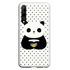 Чехол для Honor P30 с принтом Любовь панды в Екатеринбурге, Силикон | Область печати: задняя сторона чехла, без боковых панелей | animal | bear | beast | forest | heart | love | nature | panda | животное | зверь | лес | любовь | медведь | панда | природа | сердце | страсть