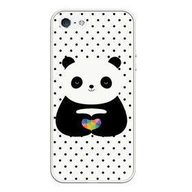 Чехол для iPhone 5/5S матовый с принтом Любовь панды в Екатеринбурге, Силикон | Область печати: задняя сторона чехла, без боковых панелей | animal | bear | beast | forest | heart | love | nature | panda | животное | зверь | лес | любовь | медведь | панда | природа | сердце | страсть