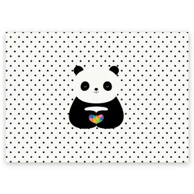 Поздравительная открытка с принтом Любовь панды в Екатеринбурге, 100% бумага | плотность бумаги 280 г/м2, матовая, на обратной стороне линовка и место для марки
 | animal | bear | beast | forest | heart | love | nature | panda | животное | зверь | лес | любовь | медведь | панда | природа | сердце | страсть