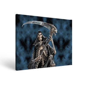 Холст прямоугольный с принтом Скелетон в Екатеринбурге, 100% ПВХ |  | death | skeleton | skull | капюшон | коса | скелет | череп