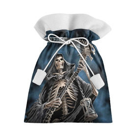 Подарочный 3D мешок с принтом Скелетон в Екатеринбурге, 100% полиэстер | Размер: 29*39 см | death | skeleton | skull | капюшон | коса | скелет | череп