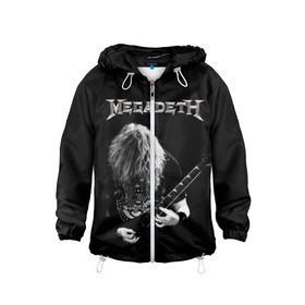 Детская ветровка 3D с принтом Dave Mustaine в Екатеринбурге, 100% полиэстер | подол и капюшон оформлены резинкой с фиксаторами, по бокам два кармана без застежек, один потайной карман на груди | dave | megadeth | metal | mustaine | rattlehead | rock | thrash | vic | дейв | мастейн | мегадет | метал | рок | треш