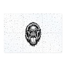 Магнитный плакат 3Х2 с принтом Рык гориллы в Екатеринбурге, Полимерный материал с магнитным слоем | 6 деталей размером 9*9 см | animal | beast | gorilla | head | monkey | nature | rage | roar | голова | горилла | жиивотное | зверь | обезьяна | природа | рык | ярость