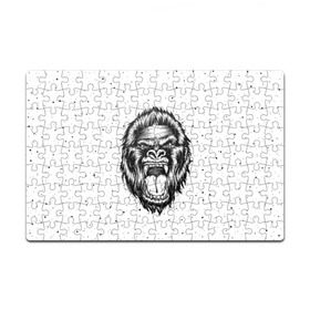 Пазл магнитный 126 элементов с принтом Рык гориллы в Екатеринбурге, полимерный материал с магнитным слоем | 126 деталей, размер изделия —  180*270 мм | animal | beast | gorilla | head | monkey | nature | rage | roar | голова | горилла | жиивотное | зверь | обезьяна | природа | рык | ярость
