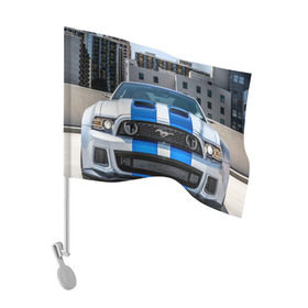 Флаг для автомобиля с принтом Ford Shelby в Екатеринбурге, 100% полиэстер | Размер: 30*21 см | ford | mustang | shelby | авто | автомобили | машины | новинки | полоски | фары | форд