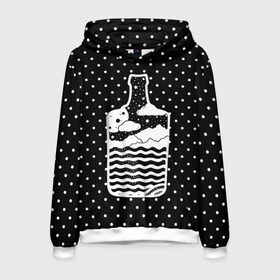 Мужская толстовка 3D с принтом Эликсир природы в Екатеринбурге, 100% полиэстер | двухслойный капюшон со шнурком для регулировки, мягкие манжеты на рукавах и по низу толстовки, спереди карман-кенгуру с мягким внутренним слоем. | beach | bottle | drink | elixir | nature | ocean | sea | sky | бутылка | коктейль | море | напиток | небо | океан | песок | пляж | природа | эликсир