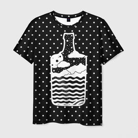 Мужская футболка 3D с принтом Эликсир природы в Екатеринбурге, 100% полиэфир | прямой крой, круглый вырез горловины, длина до линии бедер | beach | bottle | drink | elixir | nature | ocean | sea | sky | бутылка | коктейль | море | напиток | небо | океан | песок | пляж | природа | эликсир