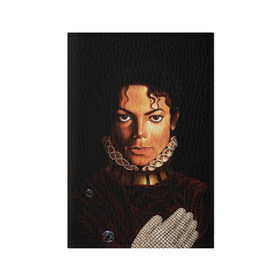 Обложка для паспорта матовая кожа с принтом Король Майкл Джексон в Екатеринбурге, натуральная матовая кожа | размер 19,3 х 13,7 см; прозрачные пластиковые крепления | king | michael jackson | pop music | король | майкл | музыка | перчатка | поп музыка