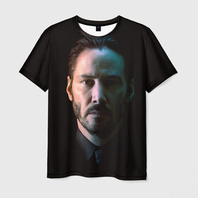 Мужская футболка 3D с принтом Киану Ривз Keanu Reeves в Екатеринбурге, 100% полиэфир | прямой крой, круглый вырез горловины, длина до линии бедер | киану ривз keanu reeves