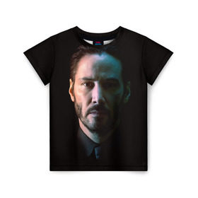 Детская футболка 3D с принтом Киану Ривз Keanu Reeves в Екатеринбурге, 100% гипоаллергенный полиэфир | прямой крой, круглый вырез горловины, длина до линии бедер, чуть спущенное плечо, ткань немного тянется | киану ривз keanu reeves