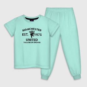 Детская пижама хлопок с принтом Manchester United - Est.1878 (Чёрный) в Екатеринбурге, 100% хлопок |  брюки и футболка прямого кроя, без карманов, на брюках мягкая резинка на поясе и по низу штанин
 | manchester united | манчестер юнайтед | футбол