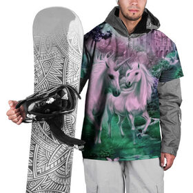 Накидка на куртку 3D с принтом Единорог в Екатеринбурге, 100% полиэстер |  | единорог | лошадь | сказка | фантастика