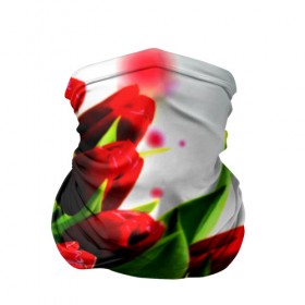Бандана-труба 3D с принтом Тюльпаны в Екатеринбурге, 100% полиэстер, ткань с особыми свойствами — Activecool | плотность 150‒180 г/м2; хорошо тянется, но сохраняет форму | flower | букет | весна | красные | цветочки | цветы